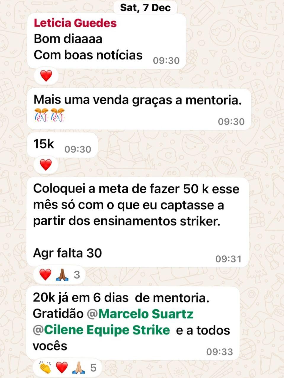 Resultado real · Aluna Método Strike
